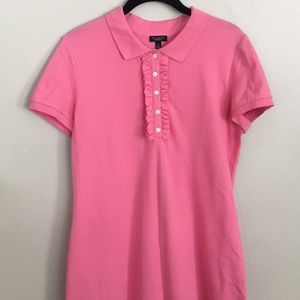 Talbots Ruffle Front Pink Tennis Polo Dress